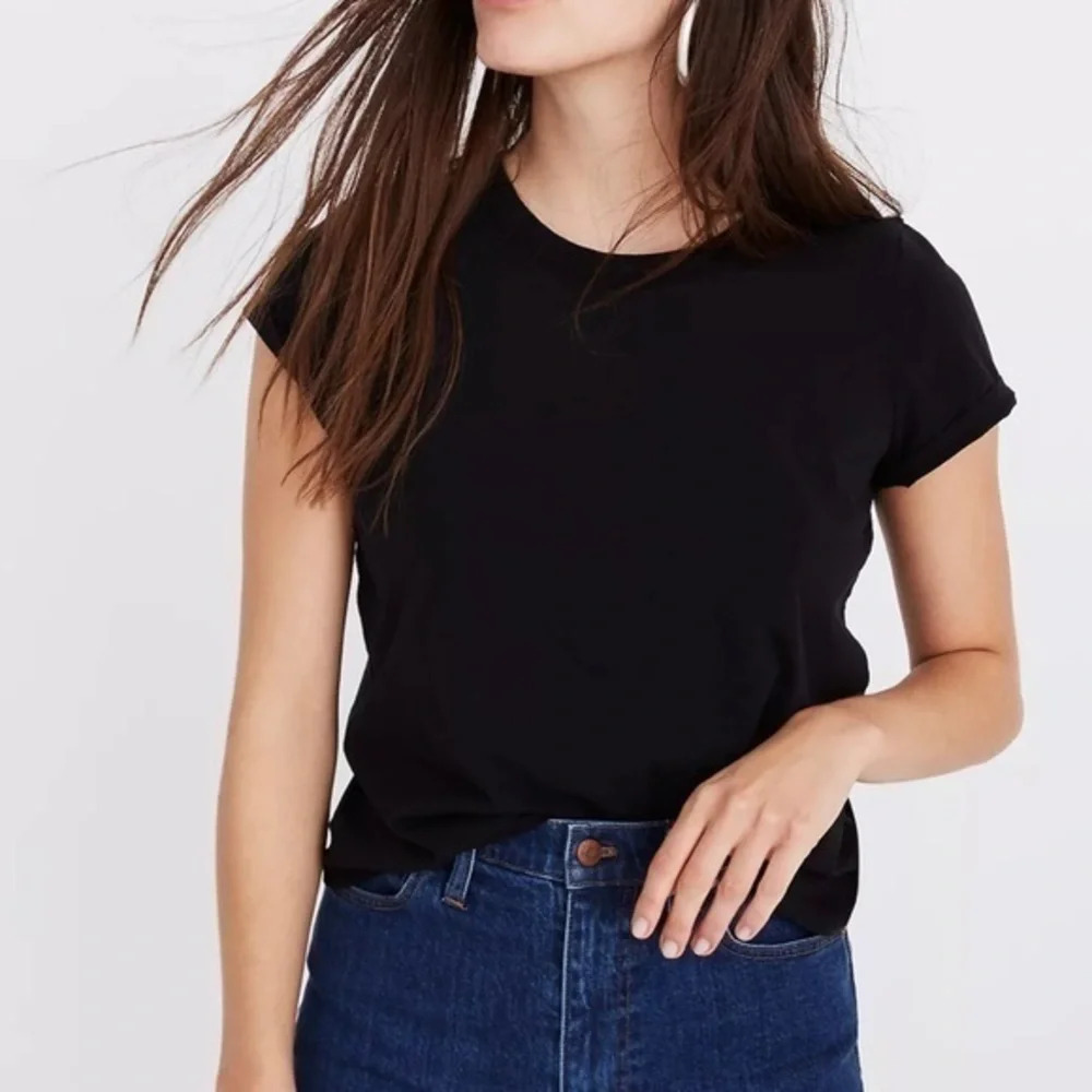 New Madewell Northside Vintage Tee Shirt True Black XS